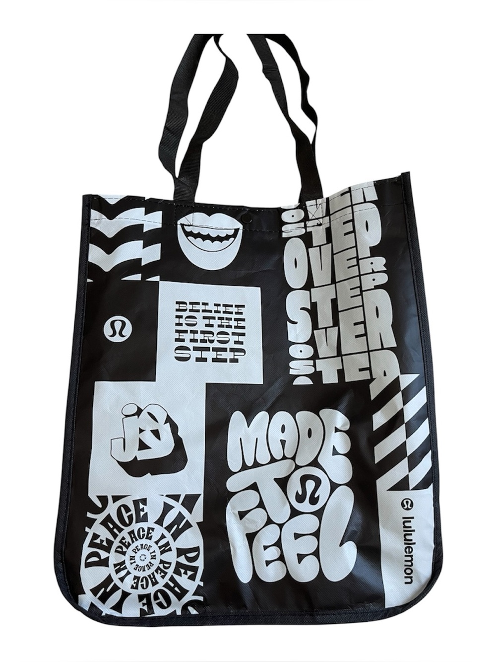 lululemon athletica Black and White Graphic Tote